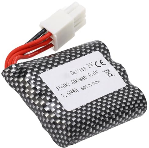 ERYUE Batterie de Voiture RC Haute capacité 9,6 V 800 MAh pour Batterie au Lithium de Voiture Télécommandée S911 S912 9115 9116, Sortie Tension Stable pour Une Durée Jeu Prolongée