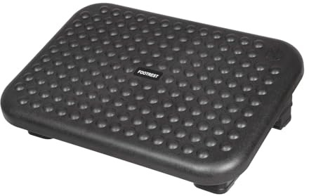 MAUL Fußstütze schwarz MAULstep ergonomisch anpassbar fürs Büro | 2-stufige Höhenwahl, angenehme Massage-Noppen, rutschhemmender Stand, robuste Kunststofffläche, seitlich frei ohne Bügel