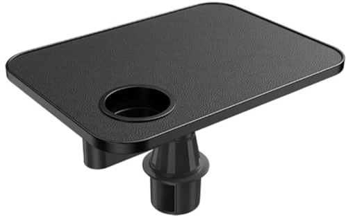 Food Tray for Car, Car Desk for Laptop, 360° Rotating & Adjustable Table Tray with Anti-Slip Surface, Fit for Most Vehicle Cup Holders (Black)