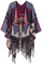 Urban GoCo Damen Poncho Stola Bohe Quaste Schal (#2 weinrot)