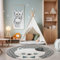 SIMPEX Teppich Rund Kinderzimmer Katze Design Kurzflor Kinderteppich mädchen Spielteppich Modern Design Babyzimmer Teppiche für Junge und Mädchen Weich Blau 120 cm Rund