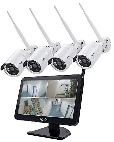 PNI House WiFi650 Videoüberwachungskit - 4 Kameras Full HD Wi-Fi P2P und 12 Zoll LCD-Monitor