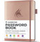 Clever Fox Passwortbuch mit Registerkarten - Adress- und Passwort-Organisationsbuch mit alphabetischen Registerkarten - Kleines Passwortbuch für Computer- und Website-Logins, Roségold