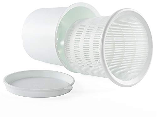 ASSR 2 Pack 3 Inch Plastic Orchid Pots, Planter Pot with Holes Mesh Net Orchid Planter White Flower Pots with Drainage Saucer Trays for Home Garden Decor