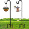 Garden Schäferhaken, 2 Stücke 96cm Metall-Gartenstecker mit Heavy Duty Rust Resistant Haken mit 5 Prong Base Shepherds Crook Hook für Solarleuchten, Pflanzenkörbe, Laternen, Halloween Deko