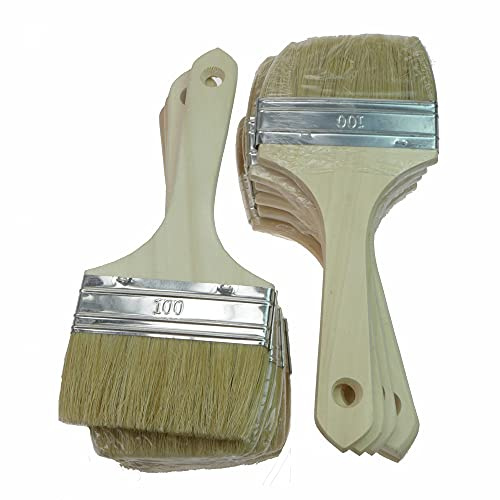 ROTIX Flat Brush 10 cm for Varnish Wood Protection Primer Glue Paint Brush 100 mm (12)