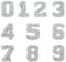 GORGECRAFT Glitter Rhinestone Number Stickers 0-9 Numbers 2.7 Inch High Self-Adhesive Sticker Iron-on Word Stickers for Cars Arts Crafts Clothing DIY Decoration (Silver)