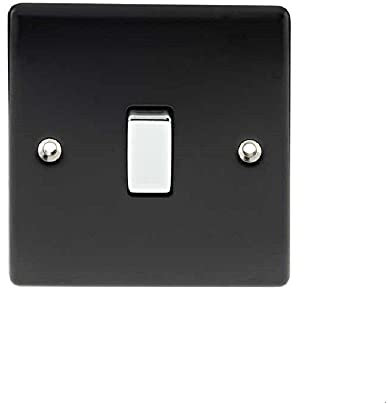 BG Electrical 1-Gang 2-Way Metal Light Switch - Matt Black