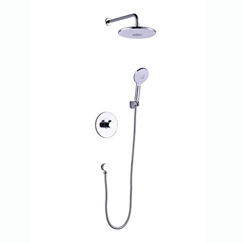 NMDCDH Badezimmer Regendusche Wasserhähne Set Einhebelmischbatterie Chrom Sprayer Wandmontage Badewanne Duschen Set