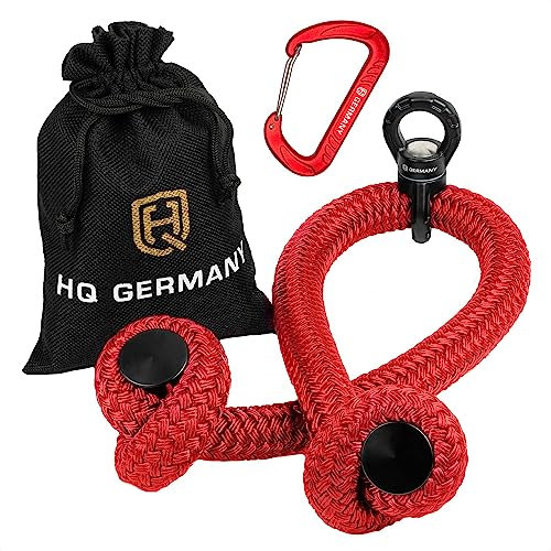 HQ Germany® Performance Trizepsseil | 90cm | Schwarz, Rot, Gelb, Blau, Grün | Made in Germany | Seilzug Griff, Farbe:Rot