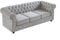 Vente-unique-Sofa 3-Sitzer - Samt - Hellgrau - Chesterfield