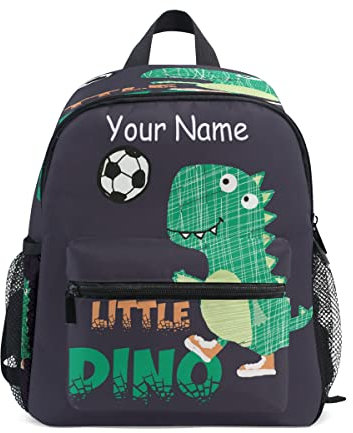 Individueller Kinder-Rucksack, personalisierter Rucksack mit Namen/Text, Dinosaurier, Spiel, Fußball, Kindergarten, Vorschultasche für Mädchen und Jungen, mehrfarbig, Einheitsgröße, Kinderrucksack