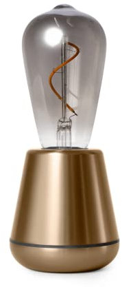 Humble One Cordless LED Table Lamp - Smart Edition Compatible with Zigbee 3.0 - Battery Powered Desk Lamp, 3 Brightness Levels & Wireless Charging Capability (Gold)
