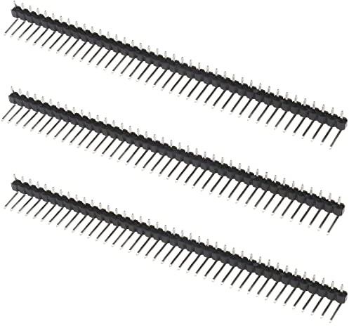 ECSiNG 20stk 40-polig Header Stecker 2.54mm Teilung Einreihige männliche Stiftleiste Positiv gebogener Stecker Kompatibel mit Raspberry Pin Elektronisches Projekt