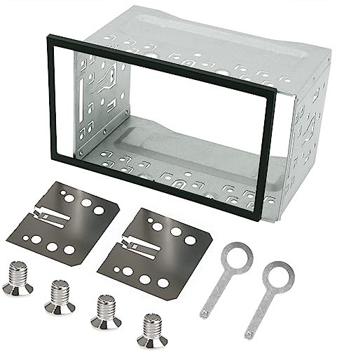 Marco Universal de Radio de Coche 2 DIN, Marco de Metal para Auto Radio de Coche Doble DIN Marco para Pantalla 2 DIN Jaula de Radio de Coche para Auto Radio Sonido Reproductor de DVD Navegación GPS