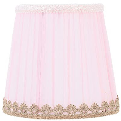 FRCOLOR Stoff Lampenschirm Vintage E14 Lampenschirm Clip Auf Glühbirne Wandlampe Staubschutz Barrel Stoff Lampenschirm Für Tischlampe Bodenleuchte Kronleuchter (Rosa)