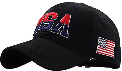 Unisex Baseball Kappe Basecap Vintage Stickerei USA Baseball Hut Freizeit Cap Baseballmütze Hat Mützen Caps Kappe Sonnenhut Sportkappe für Damen Herren;SCHWARZ