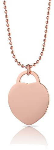 Inscintille Cuore rock Collana a palline in acciaio con cuore colorato Oro Rosa/2.5 cm