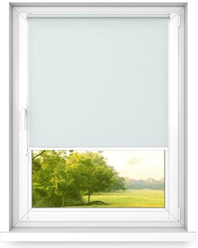 time4blinds MINI BASIC Roller Blinds for Windows - Easy Fit Stick On or Non-Invasive - Dimming - Light Gray, 600x1200mm, Right Side Operation