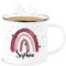 Emaille Becher Blechbecher - Boho Regenbogen I Boho Rainbow - 300 ml - Weiß Silber - trinktasse kinder kaffeetasse name kita tasse kinderbecher bohemian personalisierter trinkbecher metalltasse