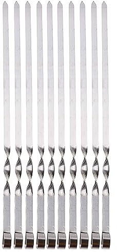 DHAEY brochettes pour Barbecue, 10 Pcs 50 cm en Acier Inoxydable 420 Long BBQ Barbecue Kebab Nourriture Viande Brochettes en Plein Air Grill Outils Brochettes