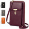 VOBUKE Handytasche mit Geldbörse zum Umhängen RFID Schutz Handy Tasche Damen Umhänge Leder Kleine Handy Umhängetasche Crossbody Schultertasche mit 12 Kartenfächer für Handy Unter 7,2 Zoll