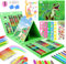TCJJ Juego de 208 piezas de arte de dinosaurios para niños, juego de dibujo con libro de colorear de dinosaurios, pasteles al óleo, ceras, lápices de colores, juegos de colorear para niños y