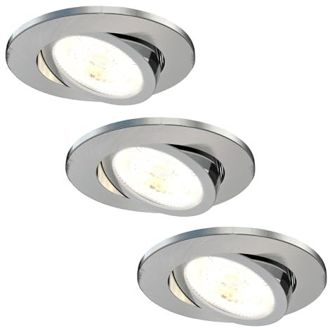 Ledvion - 3X LED Einbaustrahler, Edelstahl, Dimmbar, 7W, IP65, CCT, COB, Ø90mm, 5 Jahre Garantie