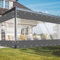 jianyana Outdoor Vorhang Wetterfest Mit öSen, 650G/M² Transparente Plane Mit öSen Abdeckplane FüR AußEnbereich Plane Durchsichtig(Grau 3 * 2.1m)