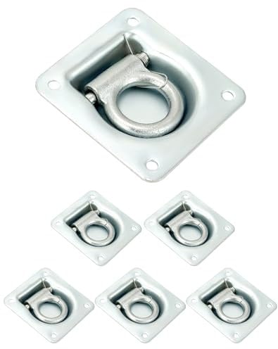 QWORK® Confezione da 6 Occhielli di Ancoraggio per rimorchi, Anelli di Ancoraggio per rimorchi, Accessori per rimorchi, Fissaggio per Il Trasporto di Merci