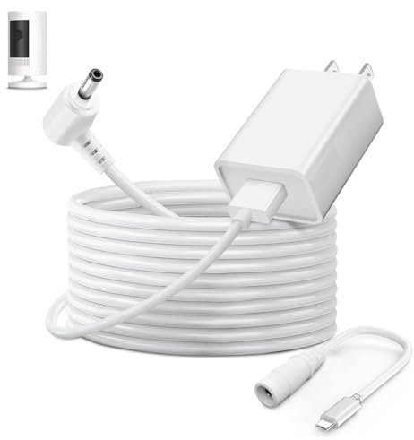Power Adapter Charger Cord Compatible with Ring Stick Up Cam Battery/Plug-in 3rd Gen/2nd Gen & Ring Pan Tilt Stick Up Camera, Indoor/Outdoor Weatherproof Power Cord (4m/13.1ft) White