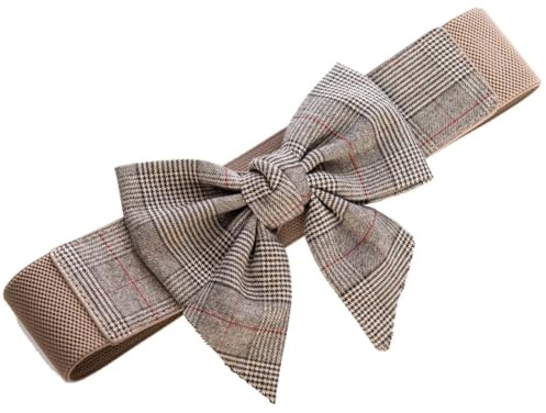 Banned Retro Gürtel mit Schleife Emma Braun Vintage Stretch Belt Taillengürtel, Größe:Einheitsgröße