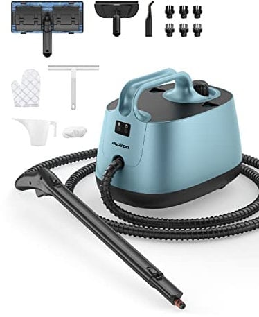 Dampfreiniger für Autos, Aspiron Multifunktions-Portable-Dampfreiniger mit 21 Zubehörteilen, chemiefrei, Dampfreiniger Teppiche und Polsterböden Auto Küche Fliesen, 1,5L Fassungsvermögen