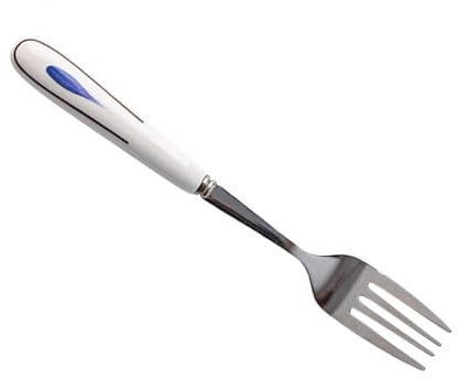 DouYuan Fourchette acier inoxydable, 19.5cm fourchettes de table inox avec poignée en céramique, design moderne et élégant, idéal pour la maison, restaurant, hôtel