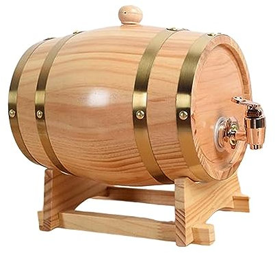 NeaxgeandX Holz Weinfass Zubehör Whiskey Fassspender für Cocktail Bier Wein 1,5 l