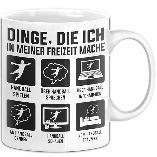 Dinge Die Ich In Meiner Freizeit Mache Handball Tasse Geschenk Handball-Spielergeschenkidee (Weiß)
