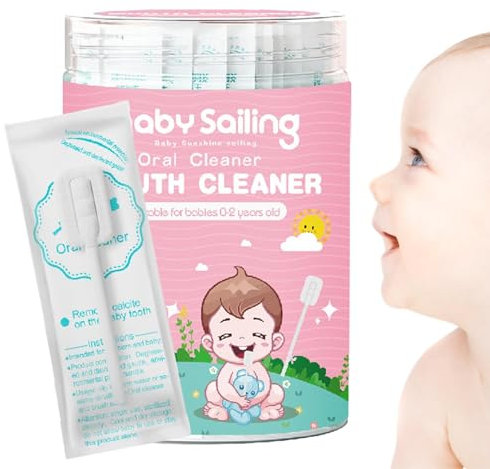 Limpiador de gasa para lenguas, limpiador de boca de bebé, de limpieza bucal de 30 piezas, Limpiador de goma de gasa de lengua oral Portátil, limpiador de lengua de cepillo de dientes