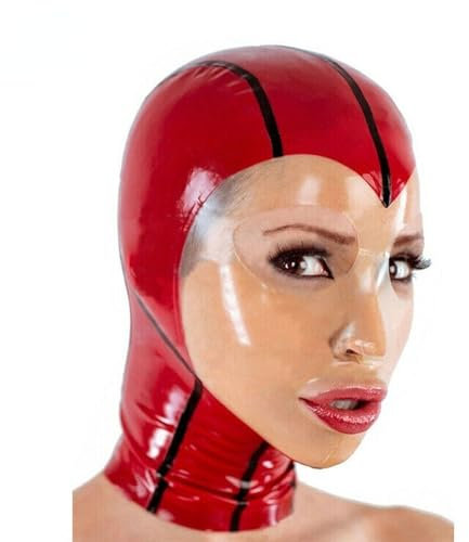 WBAODAN Maschera Facciale Sexy in Lattice Costume Cosplay del Party Club Cappuccio in Lattice con Cerniera(Size:L-68CM)