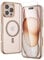 MATEPROX Designed for iPhone 16 Pro Max Case [Compatible with MagSafe] [Screen Protector] Clear Protective Covers with Electroplated Edge Never Yellow Magnetic Cases for iPhone 16 Pro Max-Gold