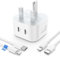 MAXZIQF iPhone USB C Fast Charger,[MFi Certified] Dual 20W PD Power Adapter with 2 * 2M USB C Fast Cable, USB C Wall Charger for iPhone 14/13/12/11/X/8/iPad AirPod