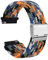 WOCCI 18mm Intrecciato Nylon Cinturino per Orologio da Uomo e da Donna, Regolabile Fibbia Argento (Camo)