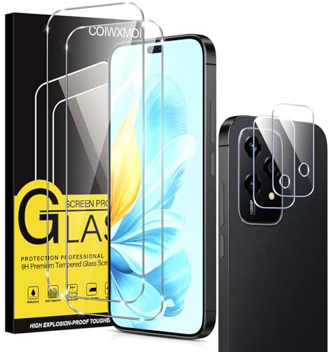 Coiwxmoi Verre Trempé pour Honor 200 Lite, 2 Pièces Film de Vitre Protection écran et 2 Pièces Protection d'objectif, Dureté 9H Anti Rayures Sans Bulless Ultra Transparent HD Haute Sensibilité