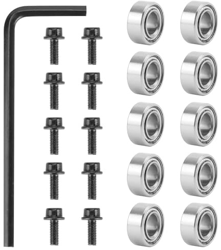 10PCS Replacement Bearings for Router Bits, Top Mounted Router Bit Bearings for Flush Trim Router Bits, Interior Dia: 3/16 inch & Outer Dia: 1/2 inch