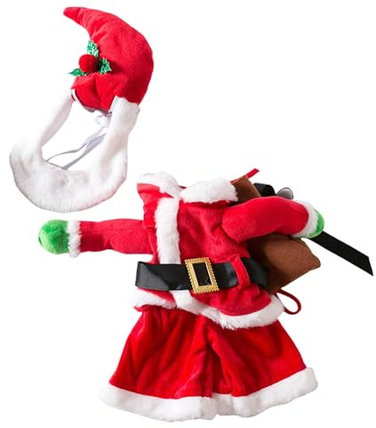 Haustier Weihnachtsmann Kostüm Katze Hund Weihnachten Party Katze Festival Kostüm mit Nikolausmütze Katze Hund Cosplay Zubehör