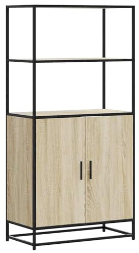 vidaXL Highboard Sonoma-Eiche 68x35x139 cm Holzwerkstoff und Metall