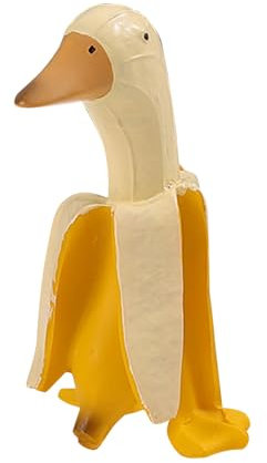 Niedlich Bananen-Ente Ornament aus Harz, Tischdeko, Bananen Ente Statue, Bananenente Deko, Tierdeko, Tier Saisonale Dekoration für Wohnzimmer Schlafzimmer Studie Büro (Gelb, Klein 4x4x7 cm)