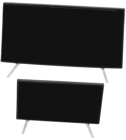 Toyvian 2stücke Miniatur Fernseher Für Puppenhaus Mit Stand Teiliges Realistische Details Für Kreative Puppenhaus-Dekoration Fördert Interaktives Spiel Und Vielseitige Platzierung