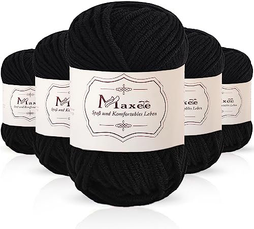Maxee 250g(50gx5) Handstrickgarn Multicolor, Acryl Garn zum Stricken, Weicher Wolle zum Häkeln und Kunsthandwerk, Hand Knitting Garn zum Häkeln, Schals für Strickanfänger, Erfahrene Stricker