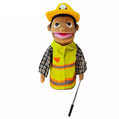 LOMTRATS Theater-Handpuppen für Kinder,inklusive Lehrer,Polizist,Bauer,Pirat,Detektiv usw.mit beweglichen offenen Mündern,perfekt zum Geschichtenerzählen,Unterrichten,als Festgeschenk,1 Stück