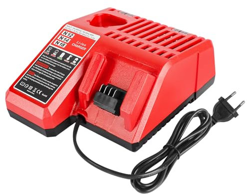 QUPERR 3A M12 & M18 Schnellladegerät Kompatibel mit Milwaukee M18 & M12 Li-Ion Akku M12 12V 3Ah 4Ah 5Ah 6Ah M18 18V 3Ah 4Ah 5Ah 6Ah